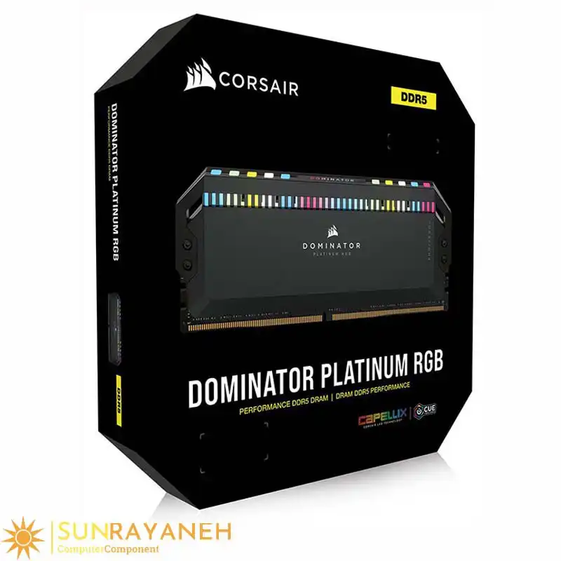 رم دسکتاپ DDR5 دو کاناله CL40 کورسیر 5200MHz مدل Dominator Platinum RGB 64G